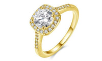 18K Gold-Plated Halo Ring Made with Swarovski Crystals - mosquito-blue.myshopify.com