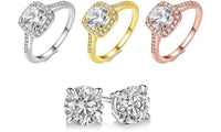 18K Gold-Plated Halo Ring Made with Swarovski Crystals - mosquito-blue.myshopify.com