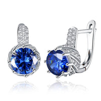 18K White Gold Plated Pav'e Curved Simulated Earrings - mosquito-blue.myshopify.com